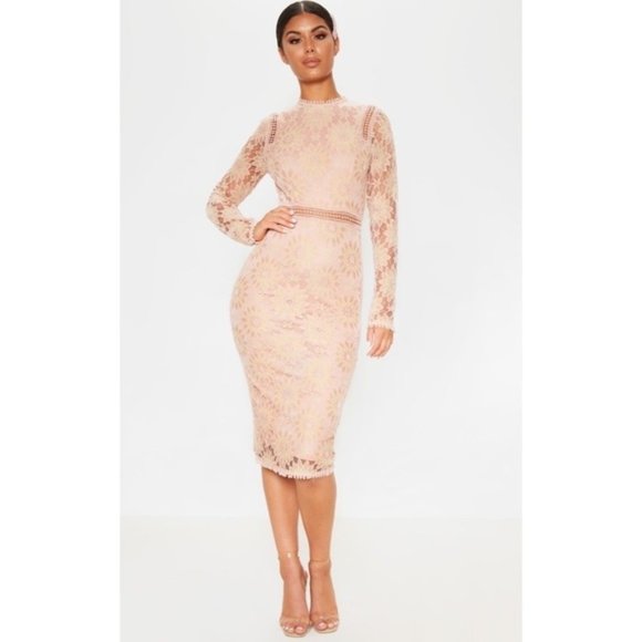 caris dusty pink long sleeve lace bodycon dress Elegant Jewel 3/4 Sleeves Black Satin Lace Ruffles Mother of Bride Dre –  misshow.com